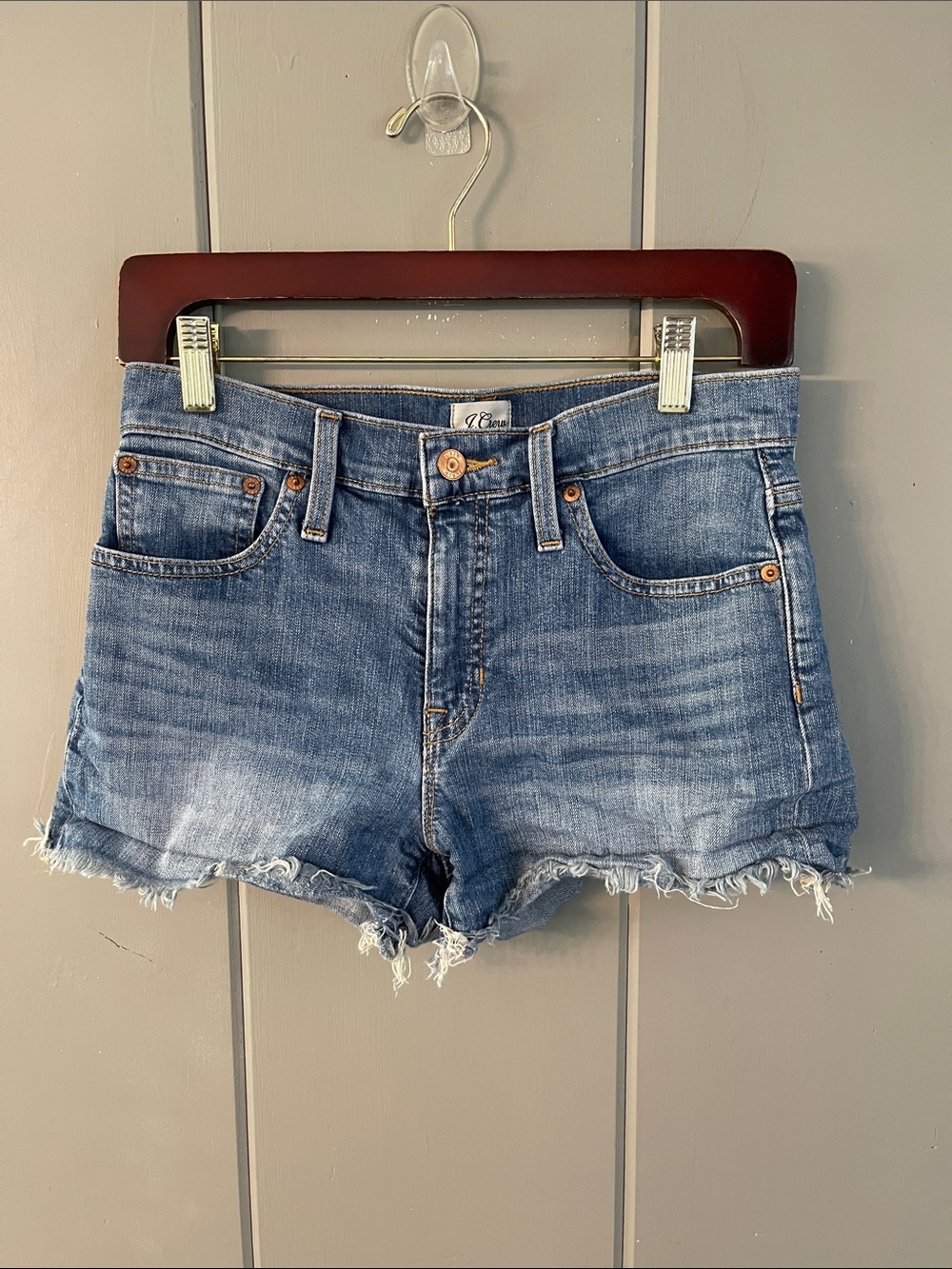 J Crew Shorts Cut Off Jean size 26 Modern Boho Festival Grunge Western Cowgirl